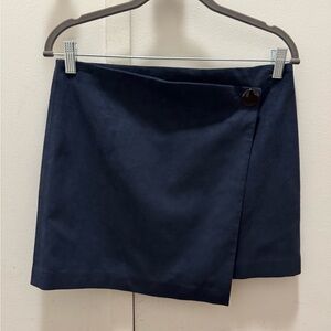 Theory Elegant Navy Blue Wrap Skirt